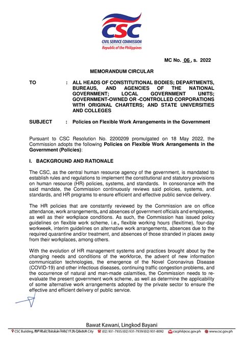MC No. , s. 2022 06 MEMORANDUM CIRCULAR TO .